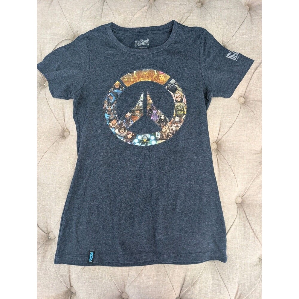 Overwatch Shield Logo Blizzard Women's T-Shirt Small Black FPS Shooter Blizzcon